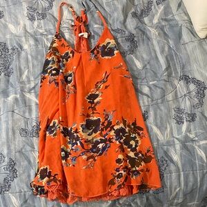 Miss Me Floral Orange Racerback Tank Top
